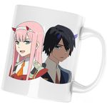 Casa si Gradina - Bucatarie si vesela - Cani si pahare - Cani si cesti - Cana Darling in the FranXX Hiro Zero Two Parasite, alba, 330 ml - Infinity.ro