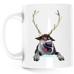 Casa si Gradina - Bucatarie si vesela - Cani si pahare - Cani si cesti - Cana Elsa Frozen Sven Regatul Ghetii, alba, 330 ml - Infinity.ro