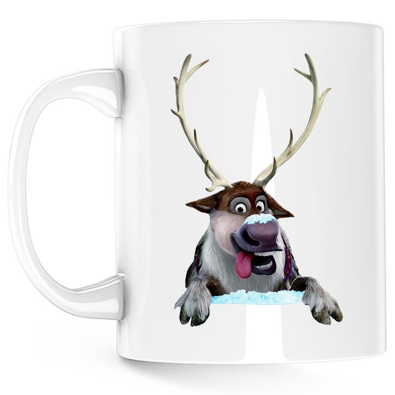 Casa si Gradina - Bucatarie si vesela - Cani si pahare - Cani si cesti - Cana Elsa Frozen Sven Regatul Ghetii, alba, 330 ml - Infinity.ro
