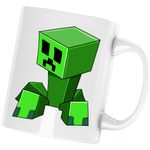Casa si Gradina - Bucatarie si vesela - Cani si pahare - Cani si cesti - Cana Green Creeper Minecraft, alba, 330 ml - Infinity.ro