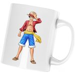 Casa si Gradina - Bucatarie si vesela - Cani si pahare - Cani si cesti - Cana One Piece Monkey D Luffy Samurai Straw Hat, alba, 330 ml - Infinity.ro