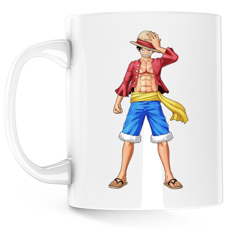 Casa si Gradina - Bucatarie si vesela - Cani si pahare - Cani si cesti - Cana One Piece Monkey D Luffy Samurai Straw Hat, alba, 330 ml - Infinity.ro
