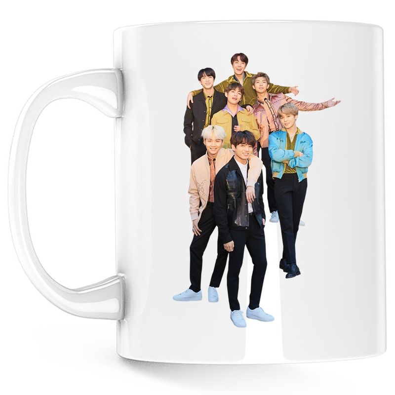 Casa si Gradina - Bucatarie si vesela - Cani si pahare - Cani si cesti - Cana BTS All Gang Bangtan Boys, alba, 330 ml - Infinity.ro