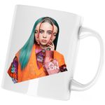 Casa si Gradina - Bucatarie si vesela - Cani si pahare - Cani si cesti - Cana Billie Eilish 2 Face Therefore I am, alba, 330 ml - Infinity.ro