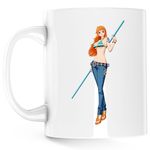 Casa si Gradina - Bucatarie si vesela - Cani si pahare - Cani si cesti - Cana Bad Girl Anime One Piece Nami Pirat, alba, 330 ml - Infinity.ro