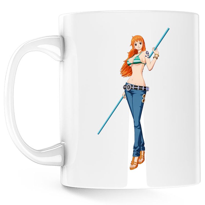 Casa si Gradina - Bucatarie si vesela - Cani si pahare - Cani si cesti - Cana Bad Girl Anime One Piece Nami Pirat, alba, 330 ml - Infinity.ro
