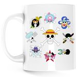 Casa si Gradina - Bucatarie si vesela - Cani si pahare - Cani si cesti - Cana One Piece All Crew Logo Embleme, alba, 330 ml - Infinity.ro