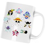 Casa si Gradina - Bucatarie si vesela - Cani si pahare - Cani si cesti - Cana One Piece All Crew Logo Embleme, alba, 330 ml - Infinity.ro