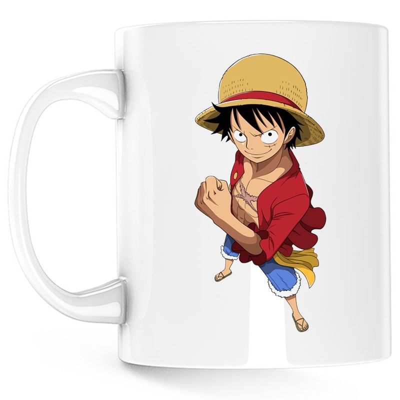 Casa si Gradina - Bucatarie si vesela - Cani si pahare - Cani si cesti - Cana One Piece Monkey D Luffy Straw Hat Pirates, alba, 330 ml - Infinity.ro