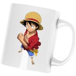 Casa si Gradina - Bucatarie si vesela - Cani si pahare - Cani si cesti - Cana One Piece Monkey D Luffy Straw Hat Pirates, alba, 330 ml - Infinity.ro