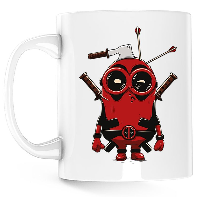 Casa si Gradina - Bucatarie si vesela - Cani si pahare - Cani si cesti - Cana Deadpool Minions SuperHero, alba, 330 ml - Infinity.ro
