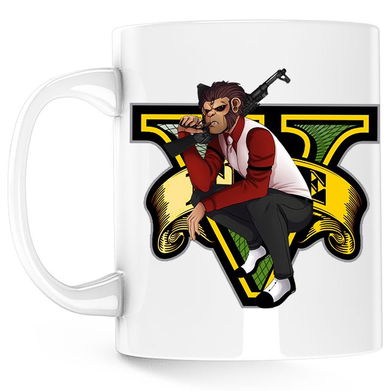 Casa si Gradina - Bucatarie si vesela - Cani si pahare - Cani si cesti - Cana Pogo GTA5 V Minecraft, alba, 330 ml - Infinity.ro