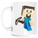 Casa si Gradina - Bucatarie si vesela - Cani si pahare - Cani si cesti - Cana Steve Pickaxe Minecraft, alba, 330 ml - Infinity.ro