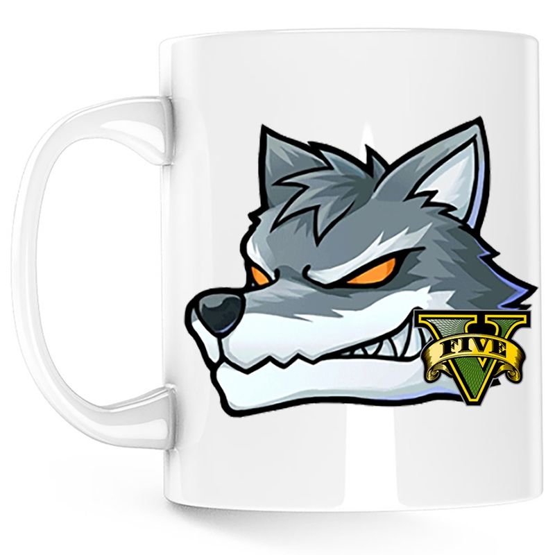 Casa si Gradina - Bucatarie si vesela - Cani si pahare - Cani si cesti - Cana Wolf GTA5 CSGO, alba, 330 ml - Infinity.ro
