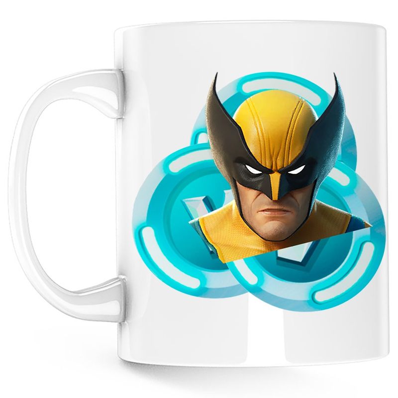 Casa si Gradina - Bucatarie si vesela - Cani si pahare - Cani si cesti - Cana Wolverine Legendary Skin Fortnite VBucks, alba, 330 ml - Infinity.ro
