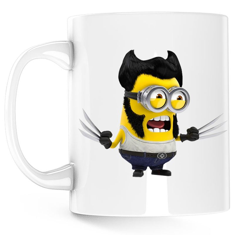 Casa si Gradina - Bucatarie si vesela - Cani si pahare - Cani si cesti - Cana Wolverine Logan X Men Minions Minioni, alba, 330 ml - Infinity.ro