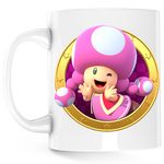 Casa si Gradina - Bucatarie si vesela - Cani si pahare - Cani si cesti - Cana Super Mario Bros Star Rush Toad 3D, alba, 330 ml - Infinity.ro