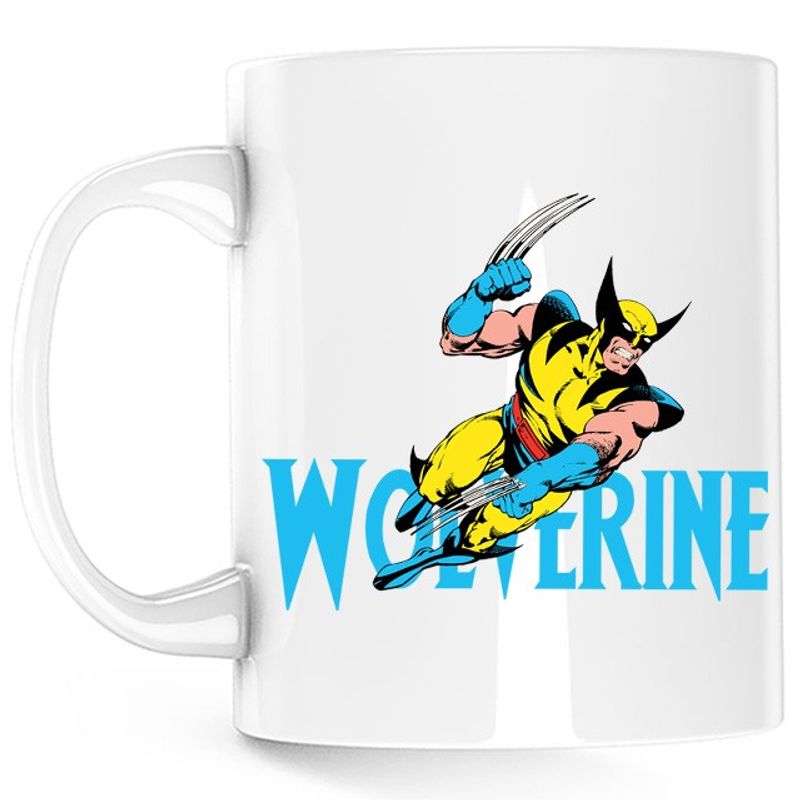 Casa si Gradina - Bucatarie si vesela - Cani si pahare - Cani si cesti - Cana Wolverine Logo X-MEN Project Experiments Mad Mind, alba,  330 ml - Infinity.ro
