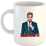 Casa si Gradina - Bucatarie si vesela - Cani si pahare - Cani si cesti - Cana Justin Bieber Classy Suit Gentleman Artist, alba,  330 ml - Infinity.ro