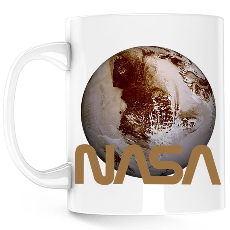 Casa si Gradina - Bucatarie si vesela - Cani si pahare - Cani si cesti - Cana NASA Logo Pluto Planet New Small Dwarf Exo, alba,  330 ml - Infinity.ro
