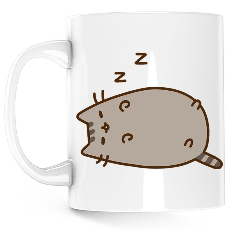 Casa si Gradina - Bucatarie si vesela - Cani si pahare - Cani si cesti - Cana Pusheen Cat Somn Sforait Pisica Plush Pussy, alba, 330 ml - Infinity.ro