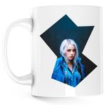 Casa si Gradina - Bucatarie si vesela - Cani si pahare - Cani si cesti - Cana Billie Eilish Dark Pop Music, alba, 330 ml - Infinity.ro