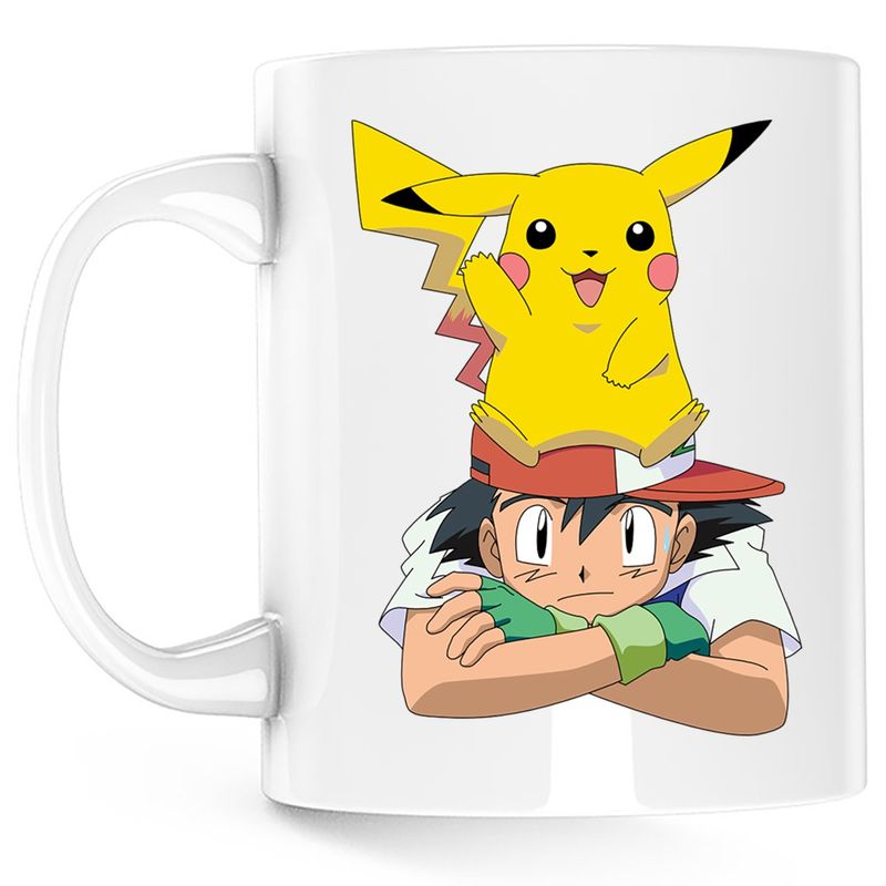 Casa si Gradina - Bucatarie si vesela - Cani si pahare - Cani si cesti - Cana Pokemon Go Ash Pikachu Detective, alba, 330 ml - Infinity.ro