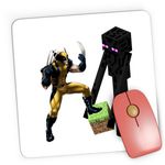 PC, gaming si accesorii - Periferice PC - Mousepad - Mousepad Gaming Minecraft Enderman Wolverine Grass Cube, 21x19 см - Infinity.ro