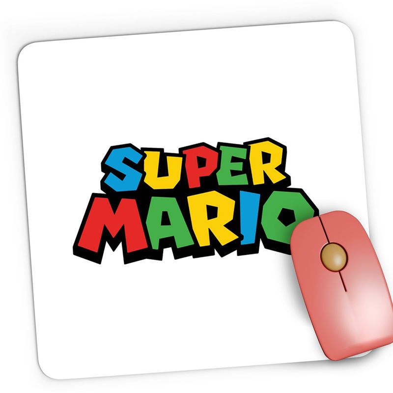 PC, gaming si accesorii - Periferice PC - Mousepad - Mousepad Gaming Super Mario Logo Odyssey Video Game, 21x19 cm - Infinity.ro