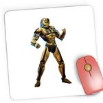PC, gaming si accesorii - Periferice PC - Mousepad - Mousepad Gaming Mortal Kombat Cyrax SuperHero Armagedon Gold, 21x19 cm - Infinity.ro