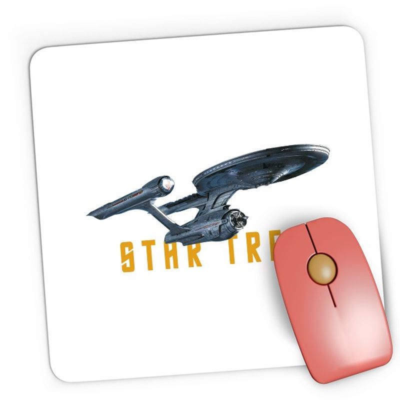 PC, gaming si accesorii - Periferice PC - Mousepad - Mousepad Gaming Star Trek Journey Spaceship Galaxy Explore Universe Adventure, 21x19 см - Infinity.ro