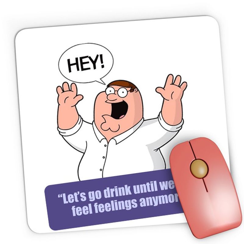 PC, gaming si accesorii - Periferice PC - Mousepad - Mousepad Gaming Family Guy Father Stewie Telegram Sticker Quotes, 21x19 см - Infinity.ro
