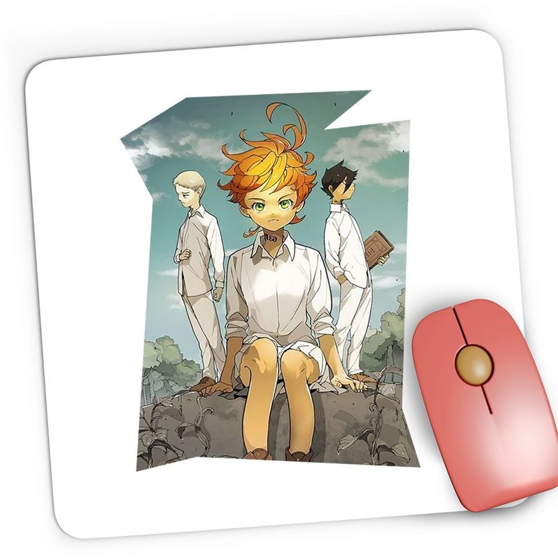 PC, gaming si accesorii - Periferice PC - Mousepad - Mousepad Gaming The Promised Neverland Emma Ray Norman Zid, 21x19 cm - Infinity.ro
