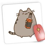 PC, gaming si accesorii - Periferice PC - Mousepad - Mousepad Gaming Pusheen Cat Whisky Pisica Dragobete Plush, 21x19 cm - Infinity.ro