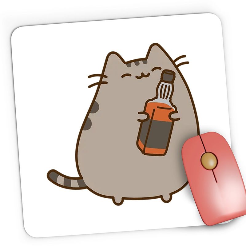PC, gaming si accesorii - Periferice PC - Mousepad - Mousepad Gaming Pusheen Cat Whisky Pisica Dragobete Plush, 21x19 cm - Infinity.ro