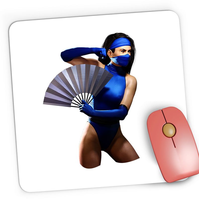 PC, gaming si accesorii - Periferice PC - Mousepad - Mousepad Gaming Mortal Kombat Mileena Hand Blue Evantai Magic, 21x19 cm - Infinity.ro