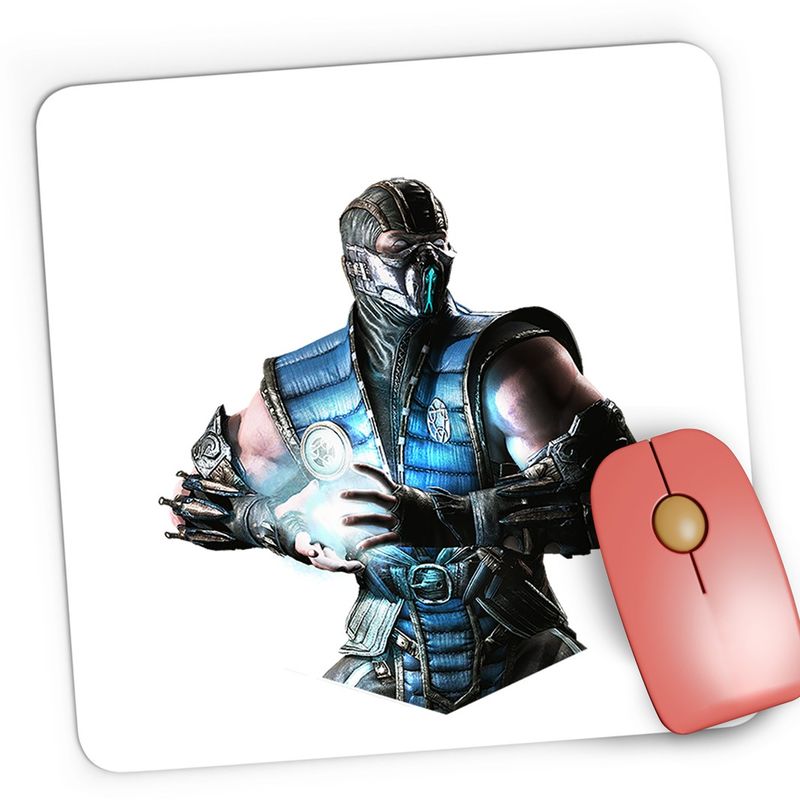 PC, gaming si accesorii - Periferice PC - Mousepad - Mousepad Gaming Mortal Kombat Holding Chackra Blue Magic Armour, 21x19 cm - Infinity.ro