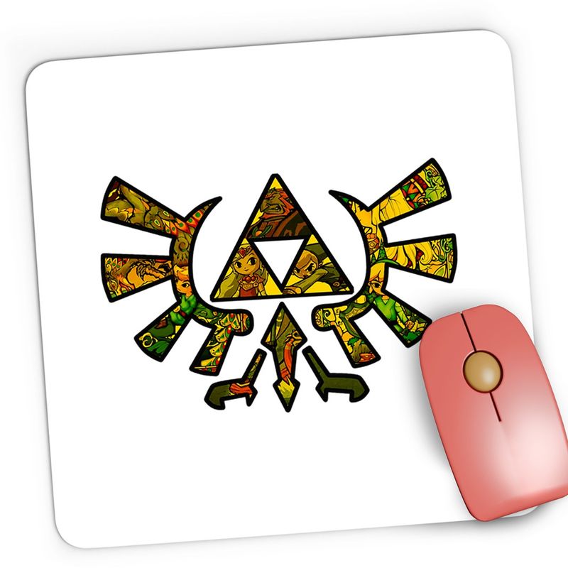 PC, gaming si accesorii - Periferice PC - Mousepad - Mousepad Gaming Legend of Zelda Logo Mozaic Breath Sky, 21x19 cm - Infinity.ro