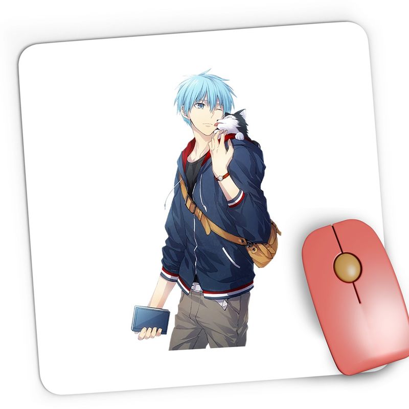 PC, gaming si accesorii - Periferice PC - Mousepad - Mousepad Gaming Kuroko no Basket Tetsuya Jucator Catelus Anime, 21x19 cm - Infinity.ro