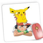 PC, gaming si accesorii - Periferice PC - Mousepad - Mousepad Gaming Pokemon Go Ash Pikachu Detective, 21x19 cm - Infinity.ro