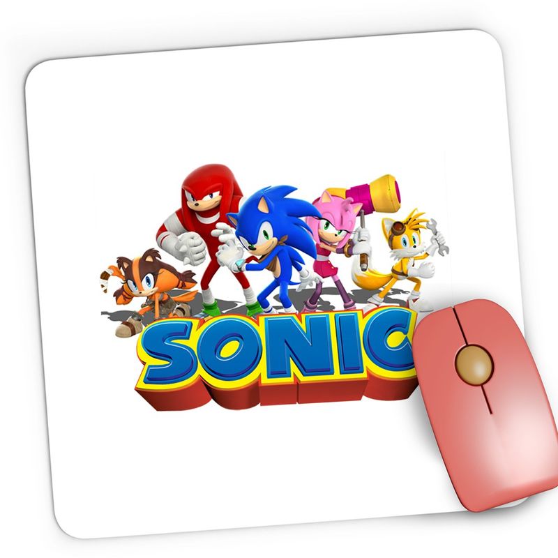 PC, gaming si accesorii - Periferice PC - Mousepad - Mousepad Gaming Sonic the Hedgehog All Gang Crew Echipaj, 21x19 cm - Infinity.ro
