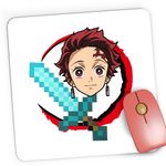PC, gaming si accesorii - Periferice PC - Mousepad - Mousepad Gaming Demon Slayer Tanjiro Minecraft, 21x19 cm - Infinity.ro
