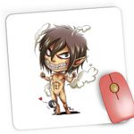 PC, gaming si accesorii - Periferice PC - Mousepad - Mousepad Gaming Attack on Titan Eren Yeager Devil Manga AOT, 21x19 cm - Infinity.ro