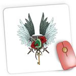 PC, gaming si accesorii - Periferice PC - Mousepad - Mousepad Gaming AOT Attack on Titan Crest Wings of Freedom Anime, 21x19 cm - Infinity.ro