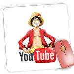 PC, gaming si accesorii - Periferice PC - Mousepad - Mousepad Gaming One Piece Luffy Youtuber Youtube Creator, 21x19 cm - Infinity.ro