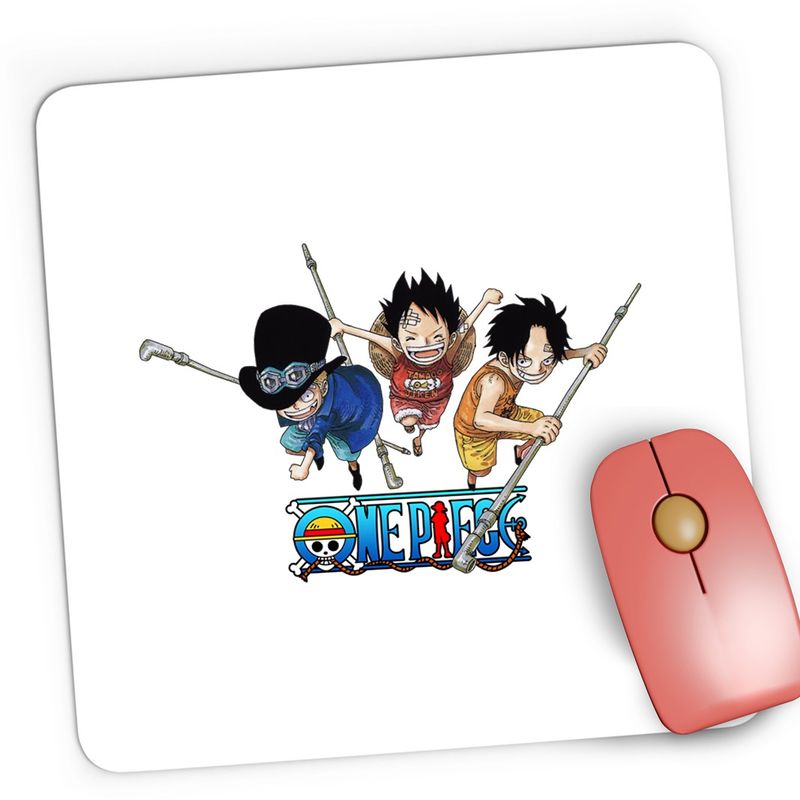 PC, gaming si accesorii - Periferice PC - Mousepad - Mousepad Gaming One Piece Monkey Luffy Portgas Prieteni Copilarie, 21x19 cm - Infinity.ro