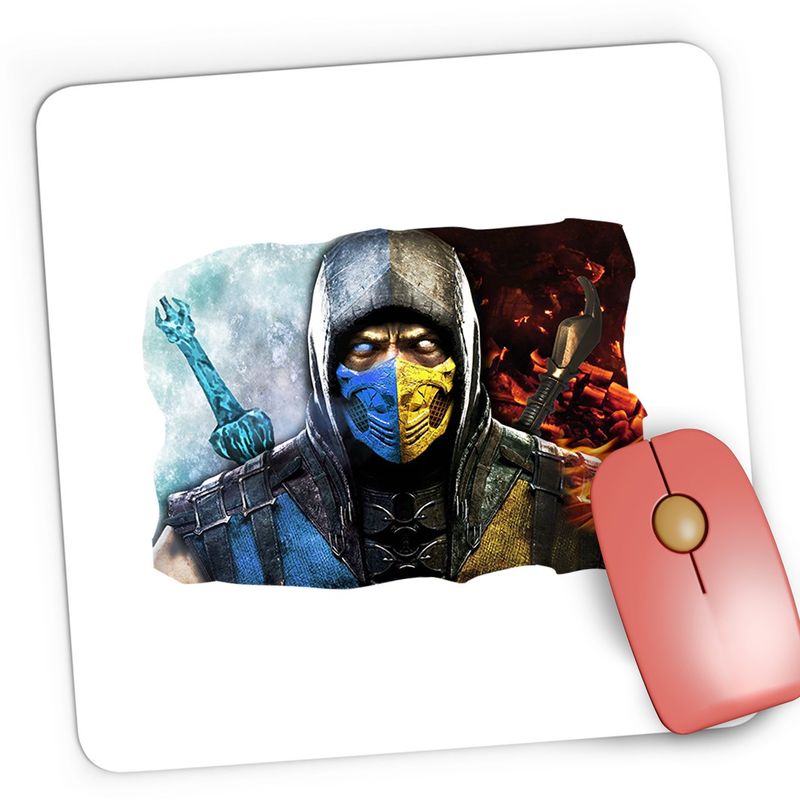 PC, gaming si accesorii - Periferice PC - Mousepad - Mousepad Gaming Mortal Kombat Twin Swords Scorpion Action, 21x19 cm - Infinity.ro