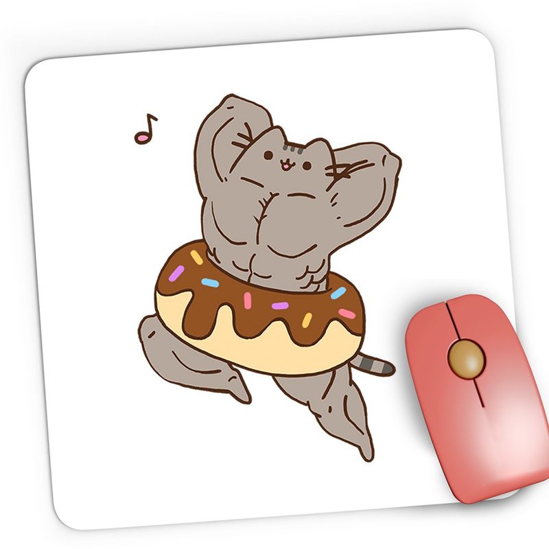 PC, gaming si accesorii - Periferice PC - Mousepad - Mousepad Gaming Pusheen Cat Muschi Sala Antrenament Pisica, 21x19 cm - Infinity.ro
