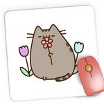 PC, gaming si accesorii - Periferice PC - Mousepad - Mousepad Gaming Pusheen Cat Flori Plush Primavara, 21x19 cm - Infinity.ro