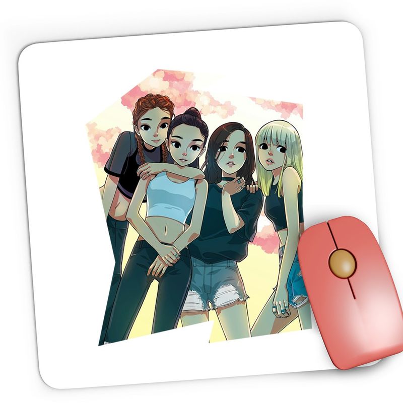 PC, gaming si accesorii - Periferice PC - Mousepad - Mousepad Gaming Blackpink All Gang Team Cartoon Kpop, 21x19 cm - Infinity.ro